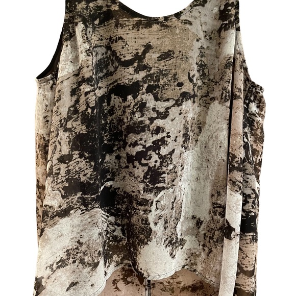 H&M asymmetrical high-low black/white/beige tank, lined. Sz 4. - Picture 6 of 8